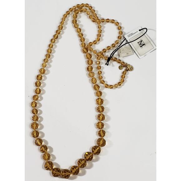 Metropolitan Museum of Art MMA Faceted Citrine Colored Crystal Bead Necklace 39" - Picture 2 of 9